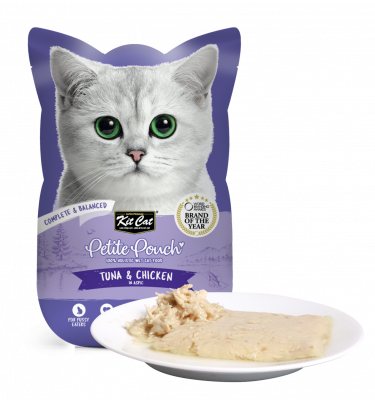 Kit Cat Petite Pouch Complete & Balanced Tuna & Chicken in Aspic