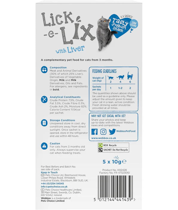 Webbox - Lick-e-Lix Liver Creamy Sausage Cat Treats 5 Sachets