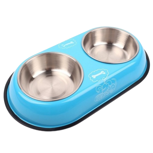 Double Stainless Steel Dog Raised Bowls