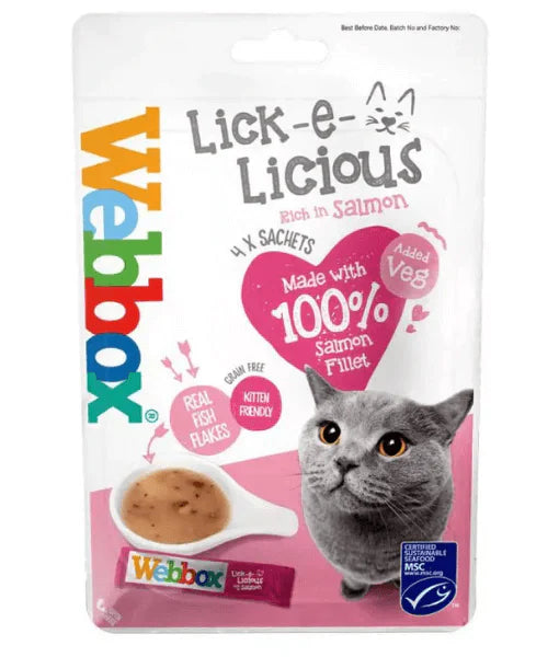 Webbox - Lick-e-Licious Salmon Cat Treats 4 sachets