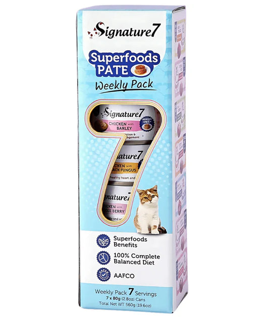 Signature7 Superfoods Pate Weekly Pack With Different Nutritional Benefits Cat Wet Food 7x80g