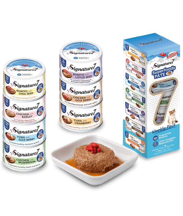 Signature7 Superfoods Pate Weekly Pack With Different Nutritional Benefits Cat Wet Food 7x80g