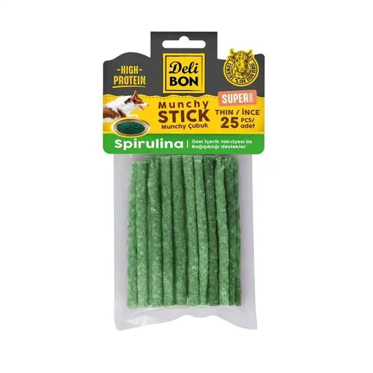 Delibon Super Munchy Spirulina Dog Chewing Bones Thin 25 Pieces