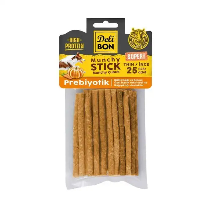 Delibon Super Munchy Stick Prebiotic Dog Chewing Bones Thin 25 Pieces
