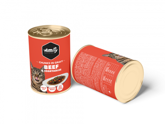 AMITY CAT BEEF CHUNKS IN GRAVY COMPLETE FOOD (415GR)