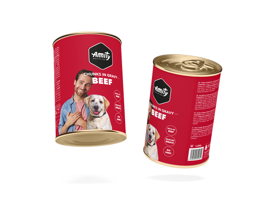 AMITY DOG BEEF CHUNKS IN GRAVY COMPLETE FOOD (415/1250gr)