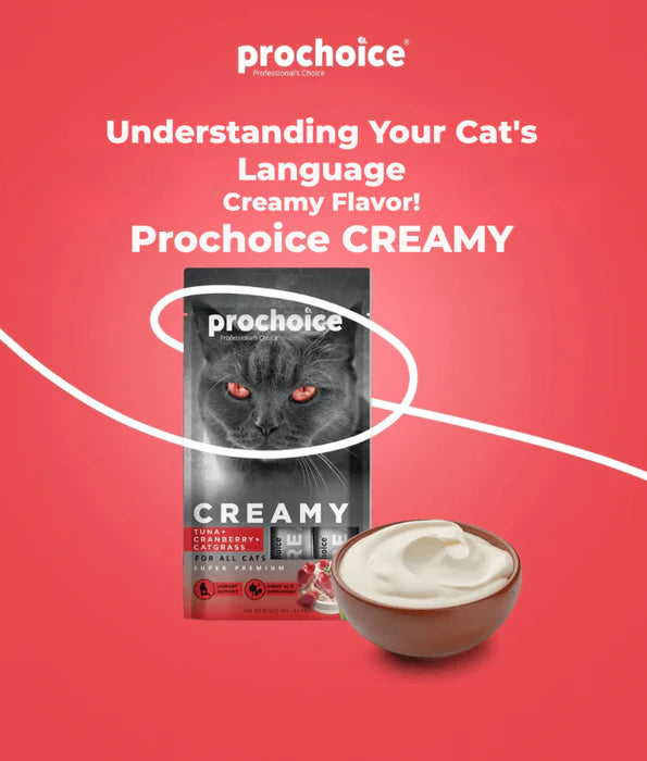 Prochoice - Creamy Urinary Support Lickable Treats, Tuna + Cranberry + Cat Grass - 4 Tubes x15g