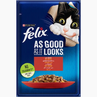 FELIX As Good As It Looks with Beef in Jelly Wet Cat Food 85g