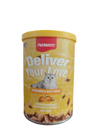 Petmetro Crunchy Biscuits Treat Chicken & Egg Yolk Flavor 100G