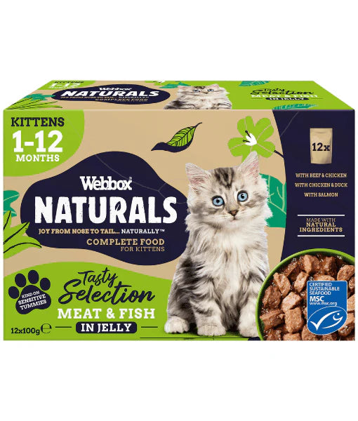 Webbox Naturals Mixed Fish & Meat Selection in Jelly Kitten 12 x 100g