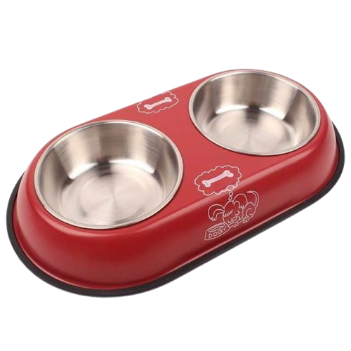 Double Stainless Steel Dog Raised Bowls