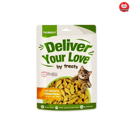 Pet Metro Dry food Cat Treats Biscuits Chicken Flavor 100gm