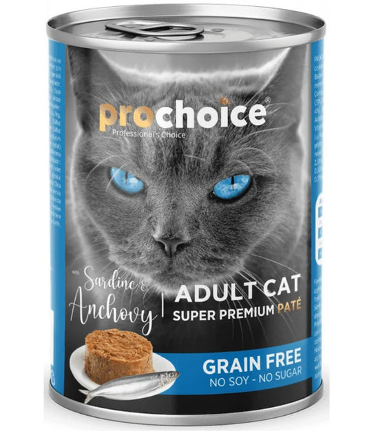 Prochoice - Adult Cat Premium Pate With Sardine & Anchovy - 400g