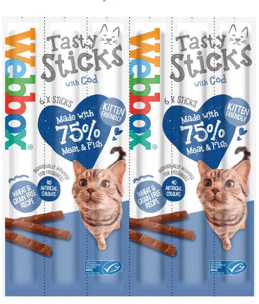 Webbox - Tasty Sticks Cod Cat Treats 6 sticks